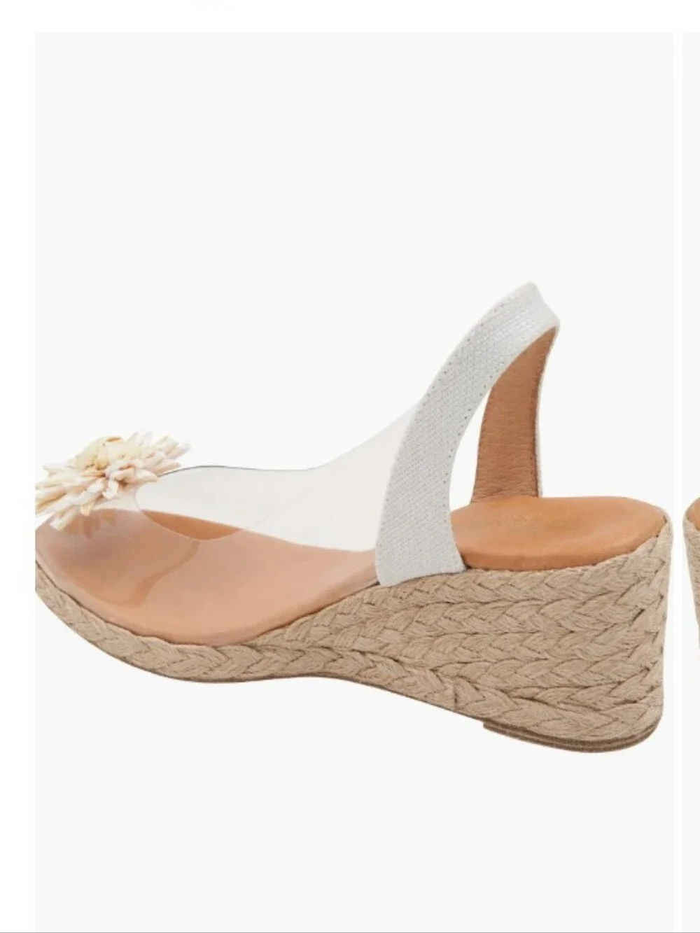 New Andre Assous Clear Floral Espadrille Wedge Slingback Sandal EU 40